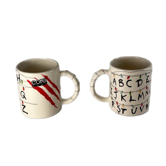 Set of 2 Large 17 oz. Ceramic "Stranger Things" ABC Mugs, NWT by Core Home - Picture 5 of 8